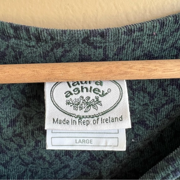 Vintage LAURA ASHLEY Corduroy Jumpsuit Size Large 100% Cotton Made in Ireland - Picture 9 of 12